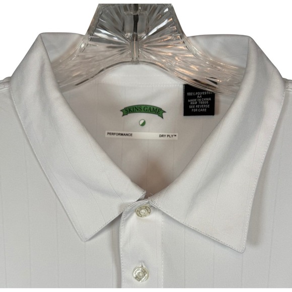 SKINS GAME Performance Dry Ply Golf Polo, Bright White, Size Medium - Picture 6 of 7